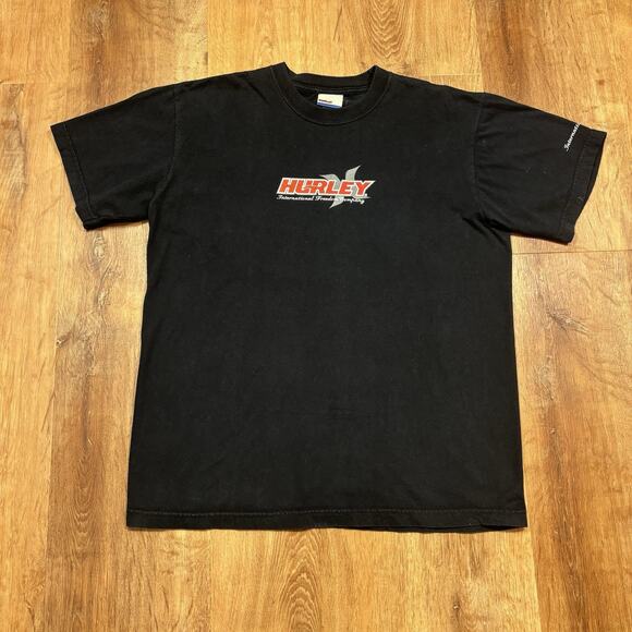 Vintage Hurley Shirt Mens L Faded Black 90s Surf Skate Billabong Quiksilver Y2K - Picture 1 of 6